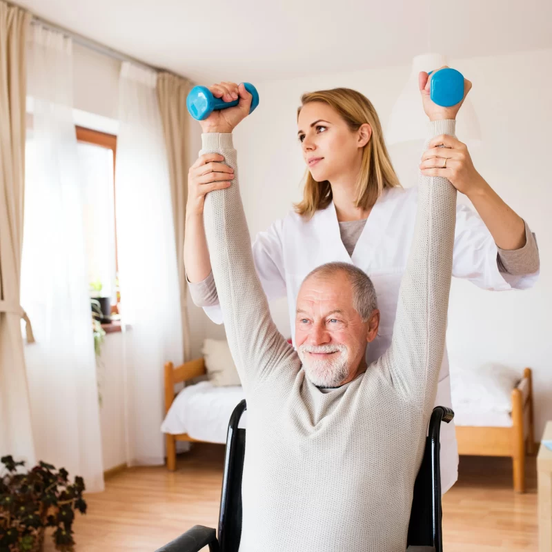 man having at home therapy